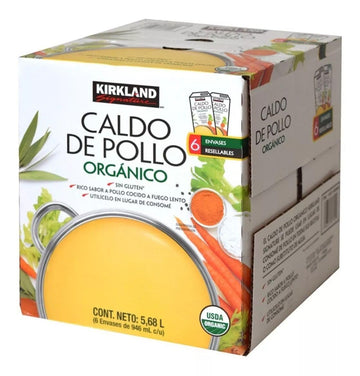 Kirkland Signature Organic Gluten-Free Chicken Stock Reasealable Cartons: 6-Count (32 Fl Oz.)