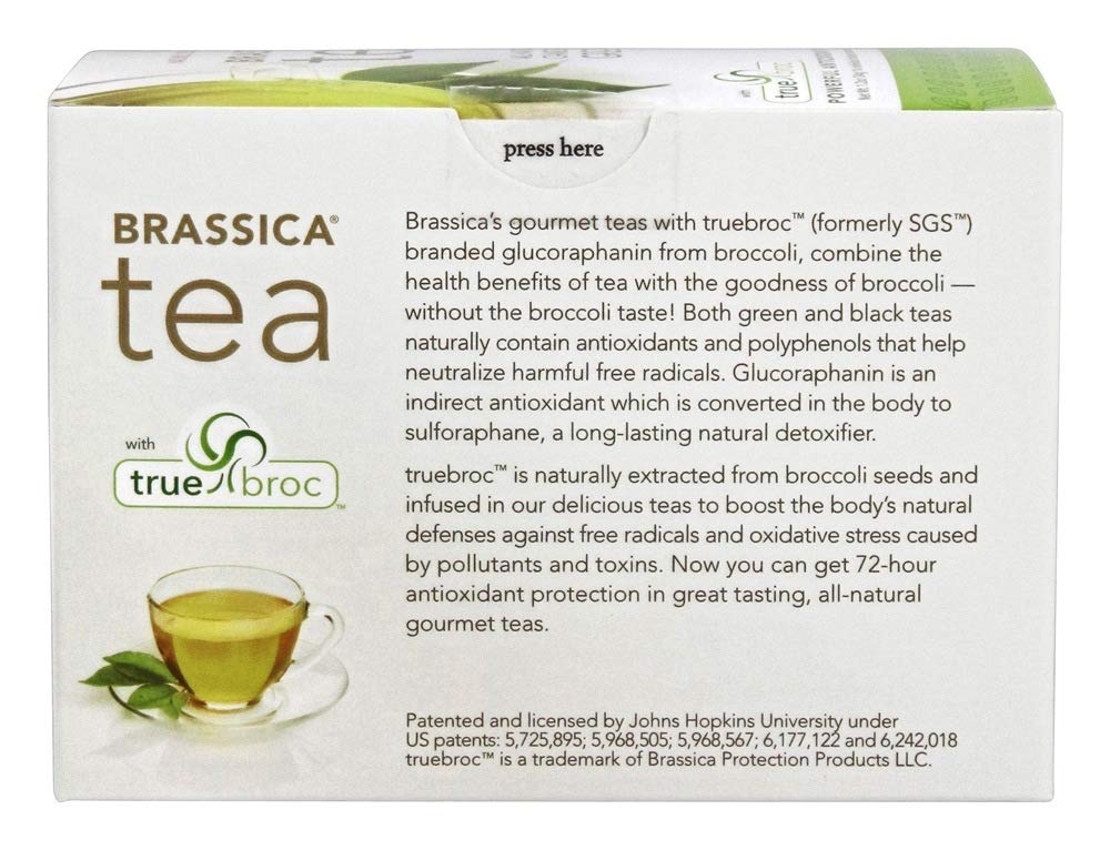 Brassica Tea Decaf Sencha Green Tea with TrueBroc, 16 Tea Bags, 16 Count