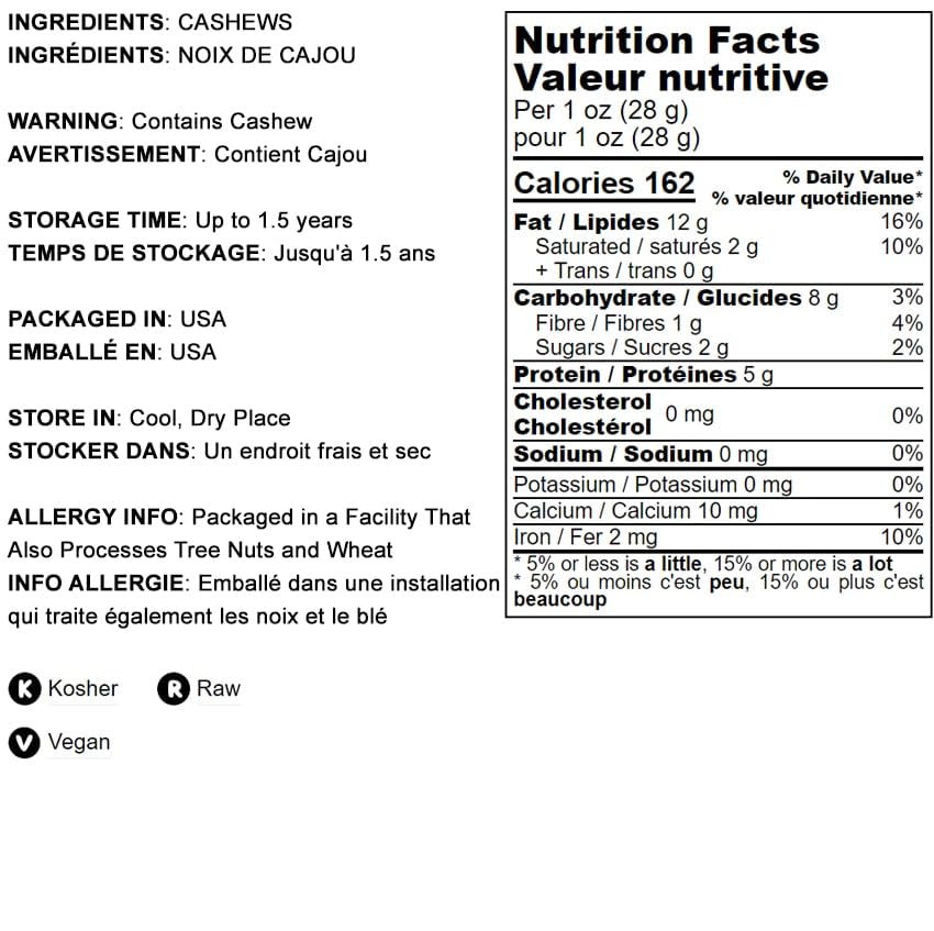 Food To Live Cashew Pieces, 7 Pounds – Kosher, Raw, Vegan, Paleo Friendly, Unsalted, Unroasted, Bulk, Rich In Selenium, Zinc, Magnesium, Proteins, And Antioxidants
