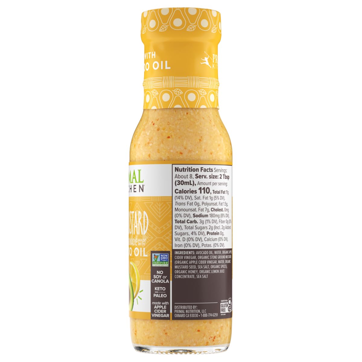 Primal Kitchen Honey Mustard Vinaigrette & Marinade Salad Dressing Made With Avocado Oil, Certified Paleo & Keto Certified, 8 Fluid Ounces