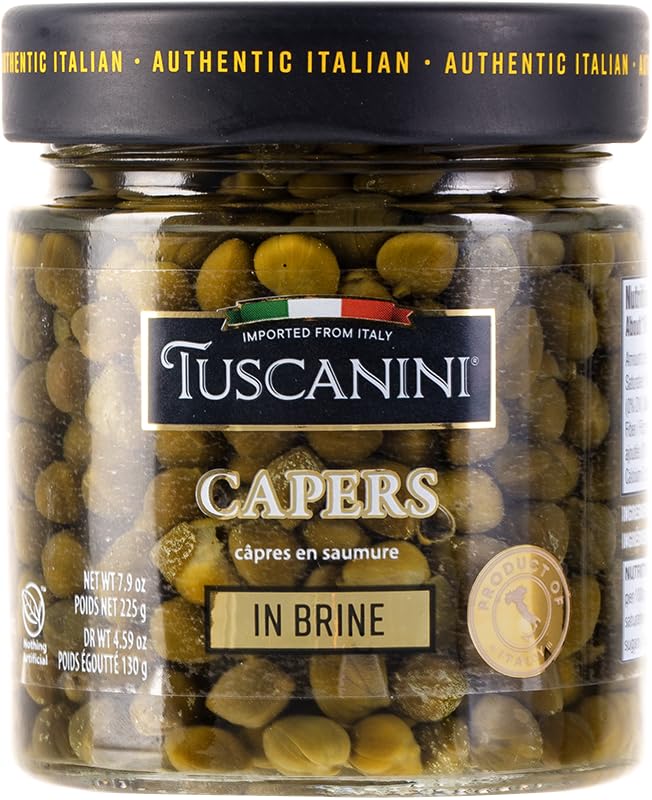 Tuscanini Italian Pickled Capers in Brine, 4.59 oz | Product of Italy | Great for Cooking | Nonpareil