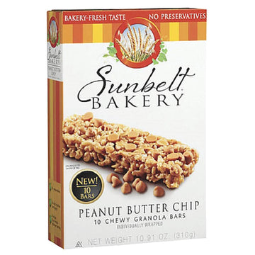 Sunbelt Bakery Peanut Butter Chip Chewy Granola Bars, 50-1.1 Oz Bars (5 Boxes)
