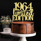 Limited Edition 1964 Cake Topper 61Th Birthday Happy Birthday Cake Topper Men And Women Cheer 61 Years Old Handmade Golden Glitt