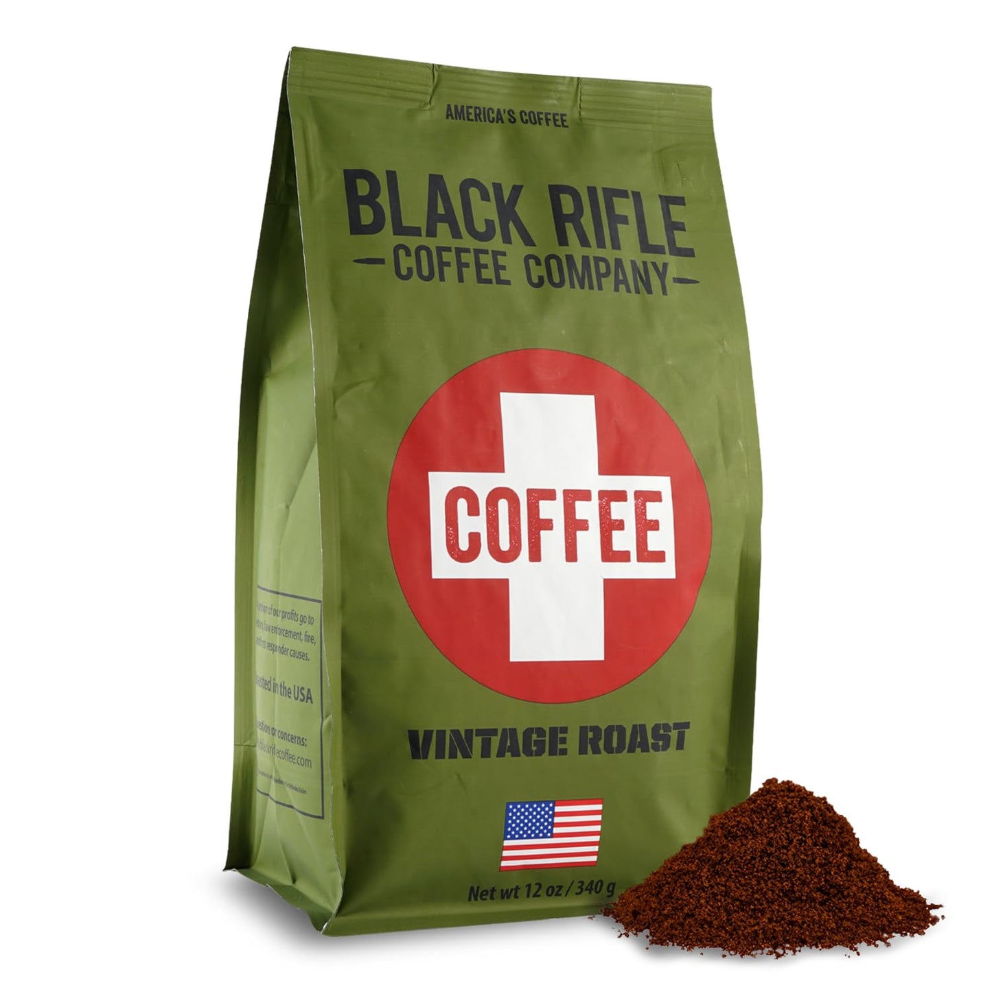 Black Rifle Coffee Medium Roast Ground Coffee, Smooth Flavor with Citrus Notes, 12 Ounce Bag
