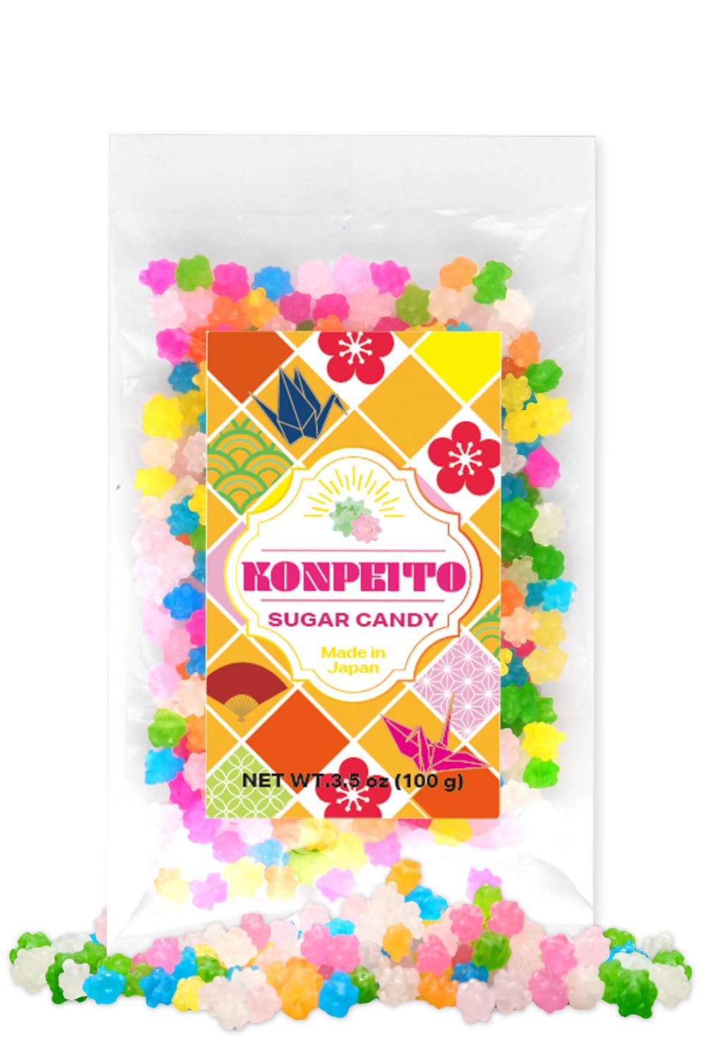 Konpeito  Japanese Star Candy  Assorted Colors & Flavors  Made in Japan  3.5 oz (100g)
