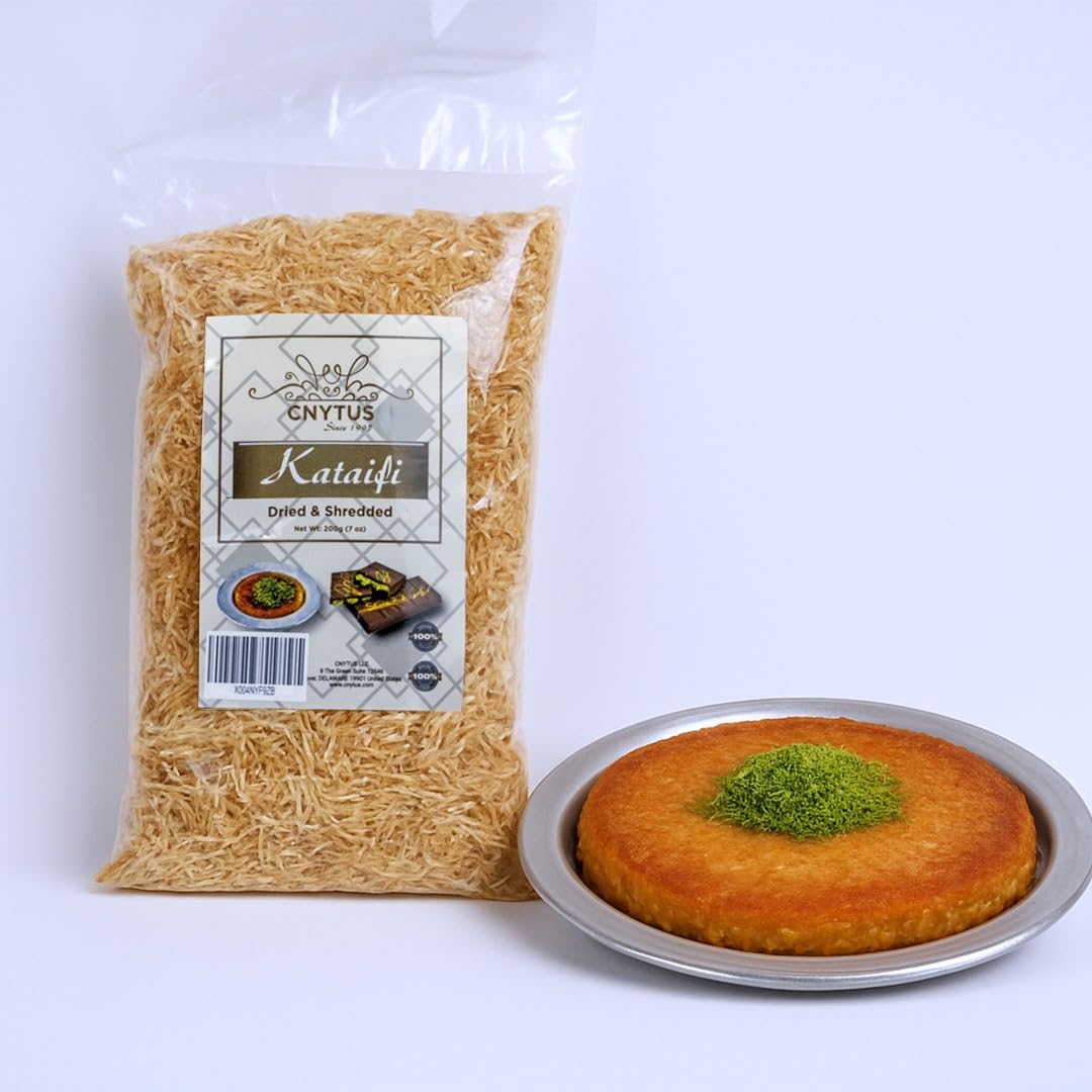 CNYTUS Kataifi Shredded Fillo Dough, 7 Oz (200g) - Premium Roasted Phyllo for Baking, Kunafa, Kadayif, Knafeh