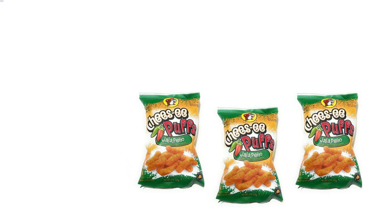 Buc-ees Jalapeno Chees-ee Puffs 2oz - 3 bags