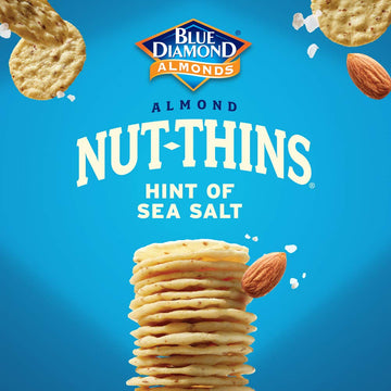 Blue Diamond Almonds Nut Thins Gluten Free  er Crisps, Sea Salt, 4.25 Oz (Pack of 12)