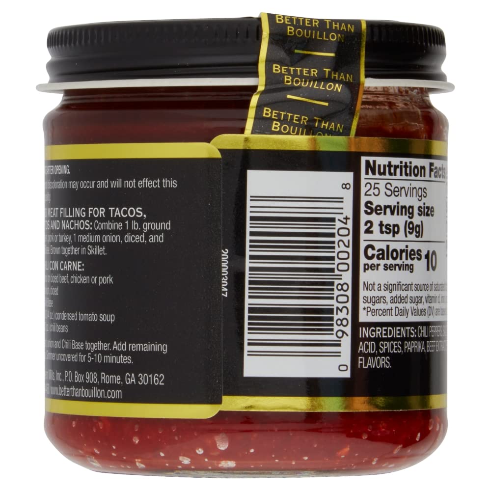 Better Than Bouillon Chili Base, Blendable Flavor, 8-Ounce Jar, Pack of 4