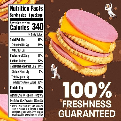Lunchables Ham & Cheddar Cheese Cracker Stackers Kid Lunch Snack, 3.5 Oz Tray