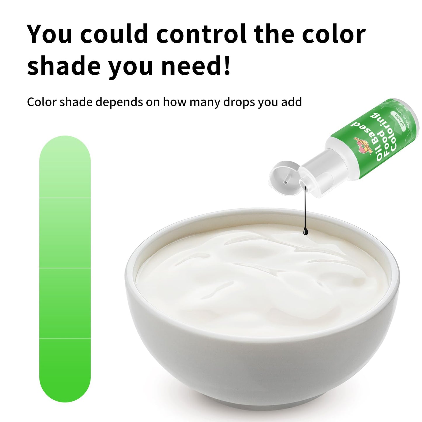 Mtcolors Oil Based Food Coloring, Edible Dye for Chocolate, 20ml, Green