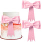 YCTHUNFISH 2 Pack Oversized Pink Bow Cake Toppers EVA Foam for Birthdays & Baby Showers, Princess Cupcake Picks, Party Supplies