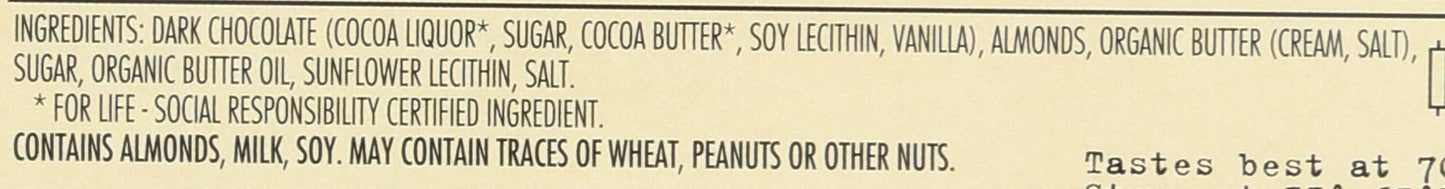 Chocolove Xoxox Bar Almond Toffee Salted, 3.2 Ounce