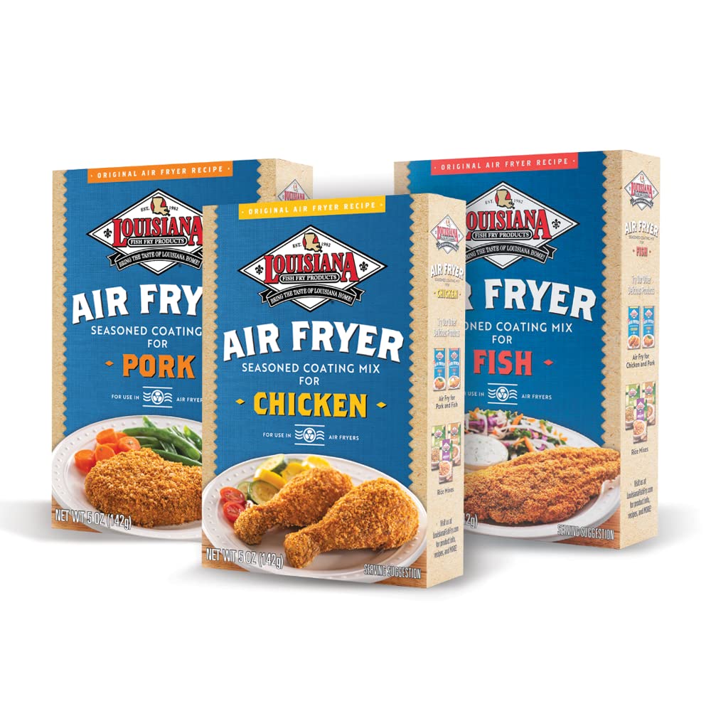 Louisiana Fish Fry Products Louisiana Fish Fry, Air Fry Variety Gift Pack - Chicken, Fish & Pork - 5 Oz (Pack Of 6)