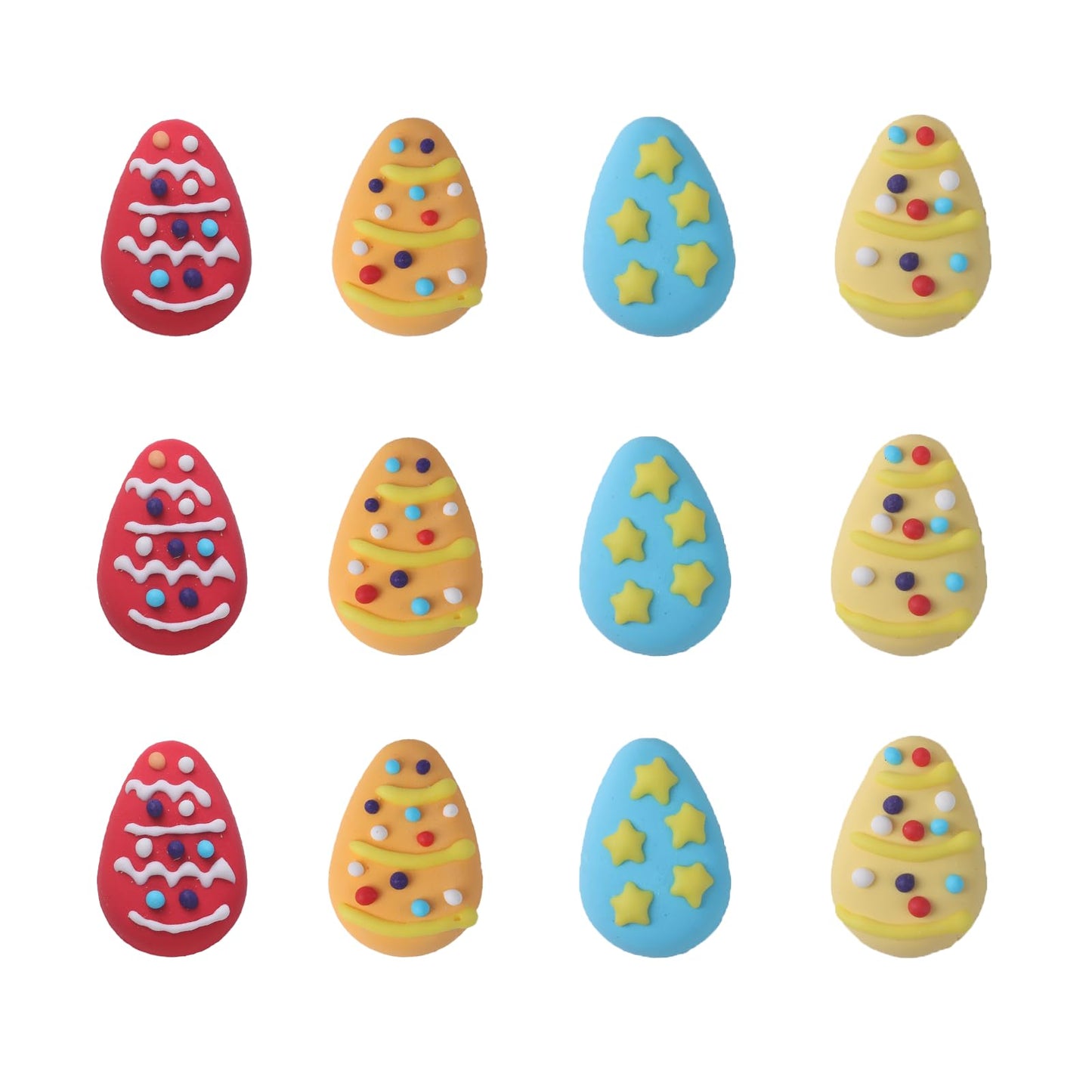 Philaeec 12 Pcs Easter Egg Icing Decoration Edible Candy Sprinkle For Cake Decoration Baking Cookie Cupcake Toppers Easter Party