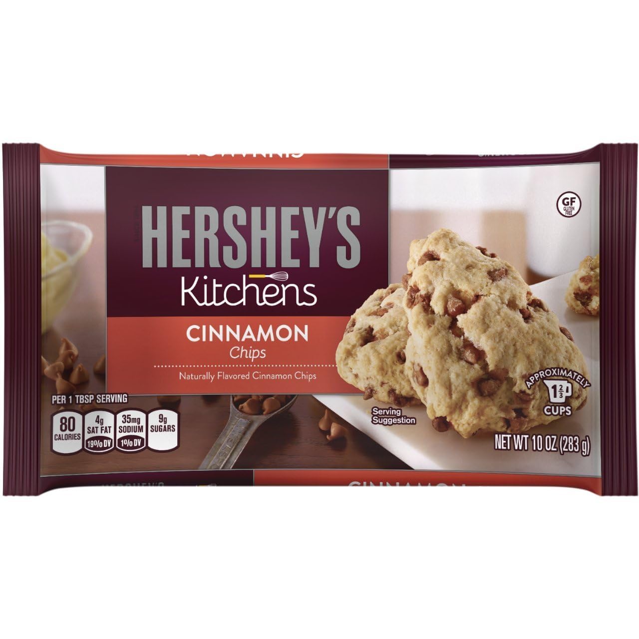 Hershey Cinnamon Baking Chips - 10 oz Bags - Pack of 2 - Great for baking and Snacking on - Perfect to Give a Bag and Use a Bag for Yourself