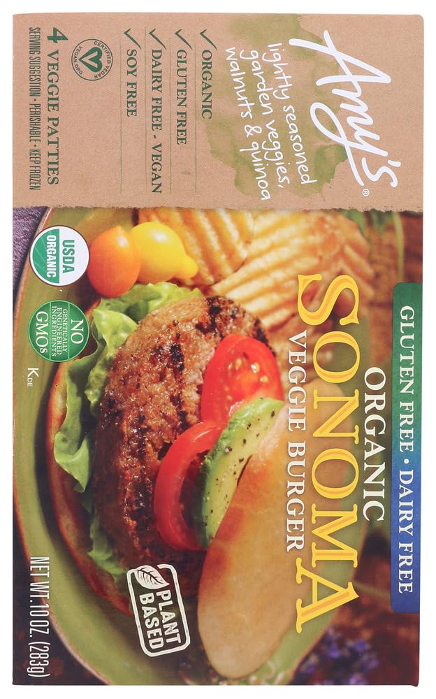 Amys Sonoma Veggie Burger, 10 Ounce -- 12 Per Case.