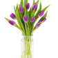 KaBloom Flowers -Valentine's Day Collection - 10 Purple Tulips with vase, Gift for Birthday, Sympathy, Anniversary, Get Well, Th