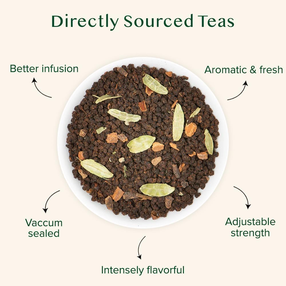 Vahdam, India'S Original Masala Chai Tea Loose Leaf (50 Cups/3.53Oz) Blend Of Black Tea  Cinnamon, Cardamom, Cloves & Black Pepp