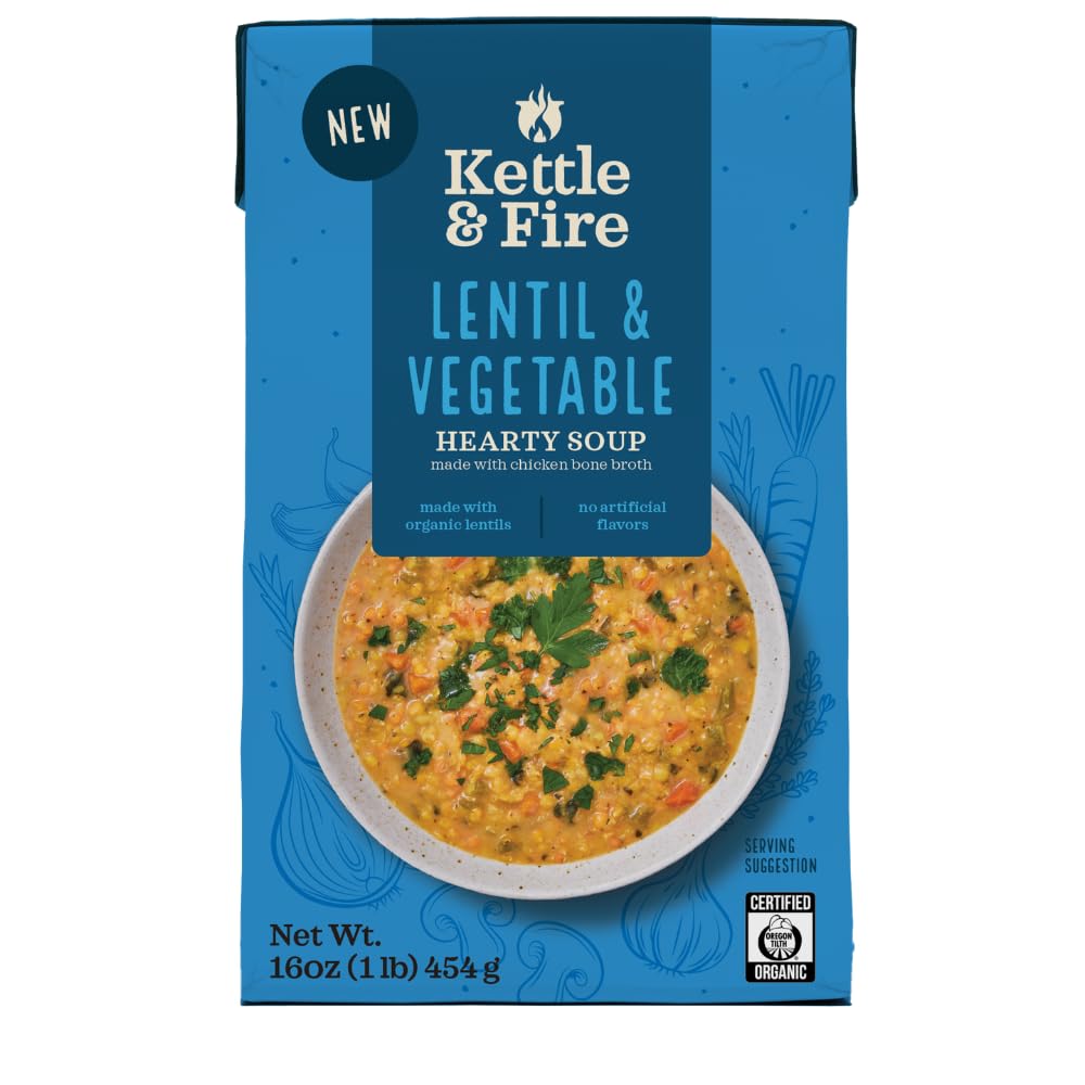 Kettle and Fire Soup Lentil and Vegetable 16 oz (Pack of 6)