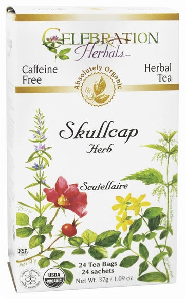 Celebration Herbals - Organic Skullcap Herb Herbal Tea - 24 Tea Bags
