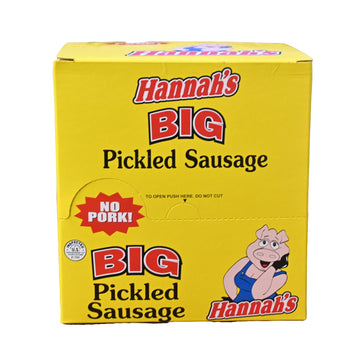 Hannahs Big Pickled Sausage No Pork 20ct Box, Regular
