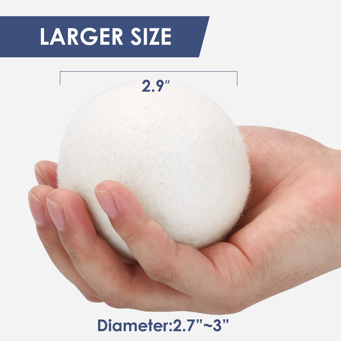 Wool Dryer Balls Handmade 3 Pack Xl,Organic Laundry Dryer Balls,100% New Zealand Wool Natural Fabric Softener,Reusable 1000 Load