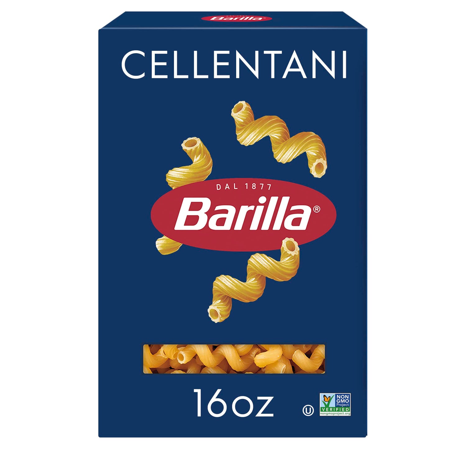 Barilla Cellentani Pasta, 16 oz. Box - Non-GMO Pasta Made with Durum Wheat Semolina - Kosher Certified Pasta