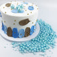 Kuting Sprinkles Edible Pearl Sugar Candy Cupcake Topper 120g Blue Glitter Mix for Baking and Decorating