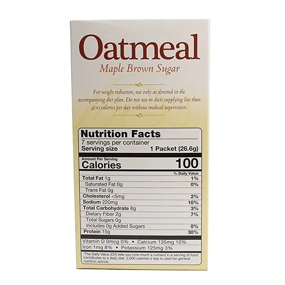 Proteinwise - High Protein Maple And Brown Sugar Oatmeal, Instant Oatmeal, Sugar-Free, Low Fat, Low Cholesterol, Kosher, Oatmeal
