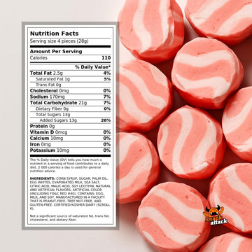 Cranberry Raspberry Salt Water Taffy by Snack Attack, Individually Wrapped Bulk 4lb Bag - Chewy Saltwater Taffy Candy | Gluten-F