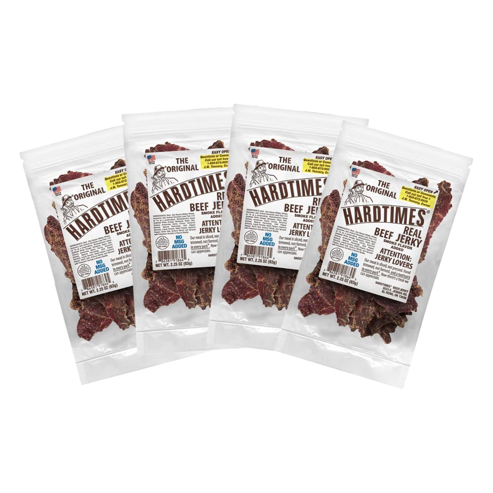 Hardtimes Beef Jerky - Original Flavor - 4 Pack of 2.25 oz. Bags