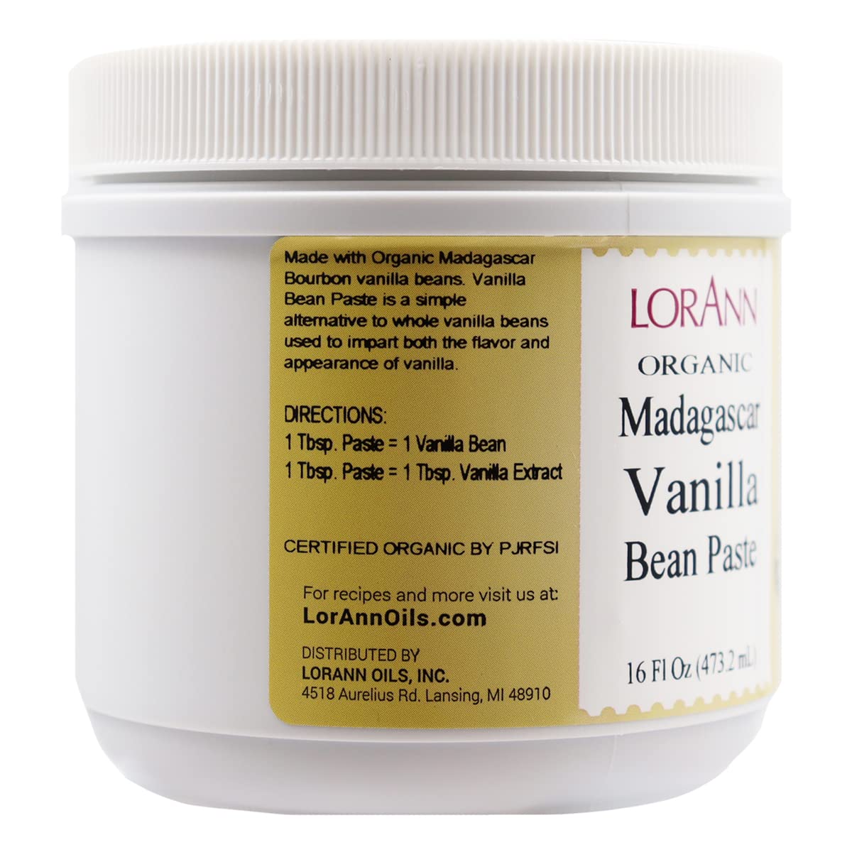 LorAnn Organic Madagascar Vanilla Bean Paste, 16 ounces