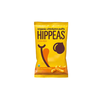 HIPPEAS Organic Chickpea Puffs + Vegan Nacho Vibes | 4 Ounce, 12 Count | Vegan, Gluten-Free, Crunchy, Protein Snacks