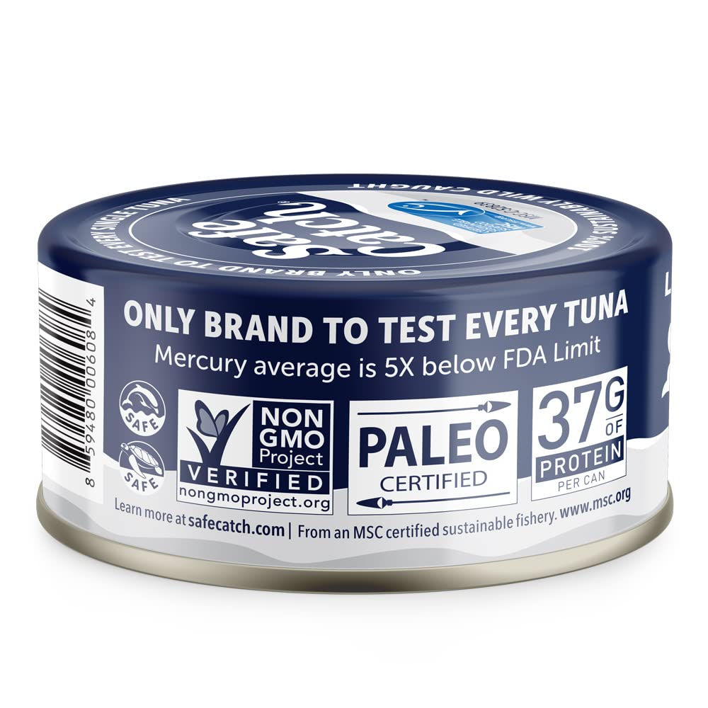 Safe Catch Wild Albacore Tuna - Canned Low Mercury, Gluten-Free, Non-GMO, 5oz (Pack of 6)