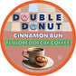 Double Donut Coffee Decaf Cinnamon Bun Flavored Coffee Pods, Medium Roast, 72 Count Value Pack, Compatible with Keurig K Cups