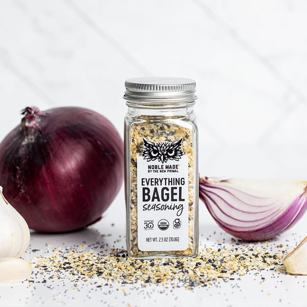Noble Made Organic Everything Bagel Seasoning, Garlic, Onion, Sesame Blend, Keto, Gluten Free, Organic, Low Sodium, Popcorn Seas