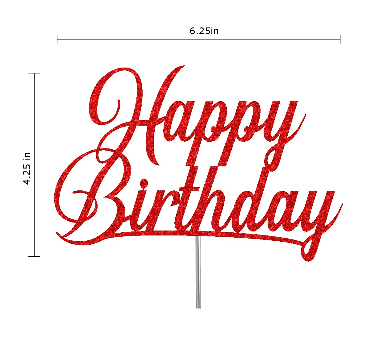 Happy Birthday Glitter Cake Topper, Birthday Party Decorations Ideas, Premium Quality Decoration, Sturdy Doubled Sided Glitter,