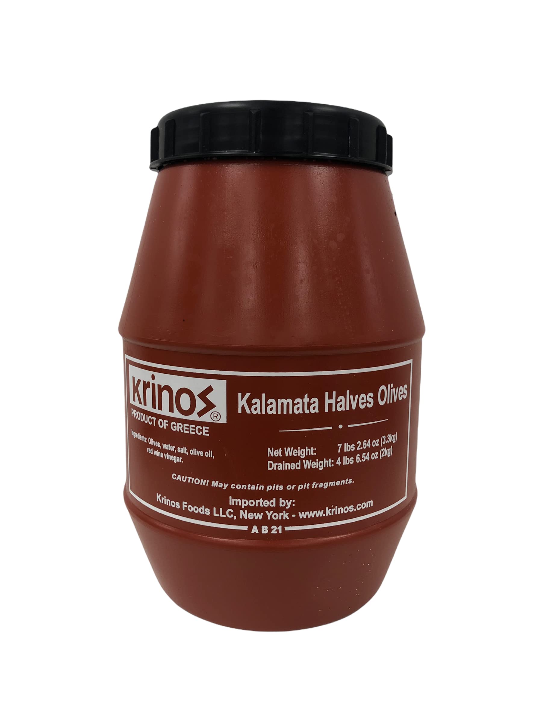 Krinos Kalamata Olives Halves, 4.4 lb, Mediterranean Delicacy, Perfect for Salads and Tapas