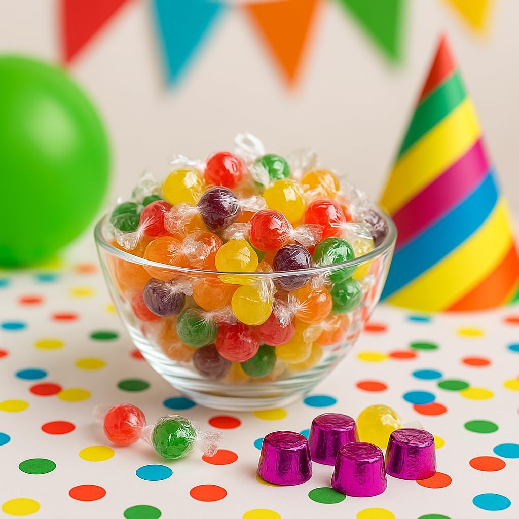 Sweetsome Assorted Sour Balls - 260 Individually Wrapped Fruit-Flavored Hard Candies - Bulk Bag - 21.8 cm x 5.4 cm x 33.1 cm