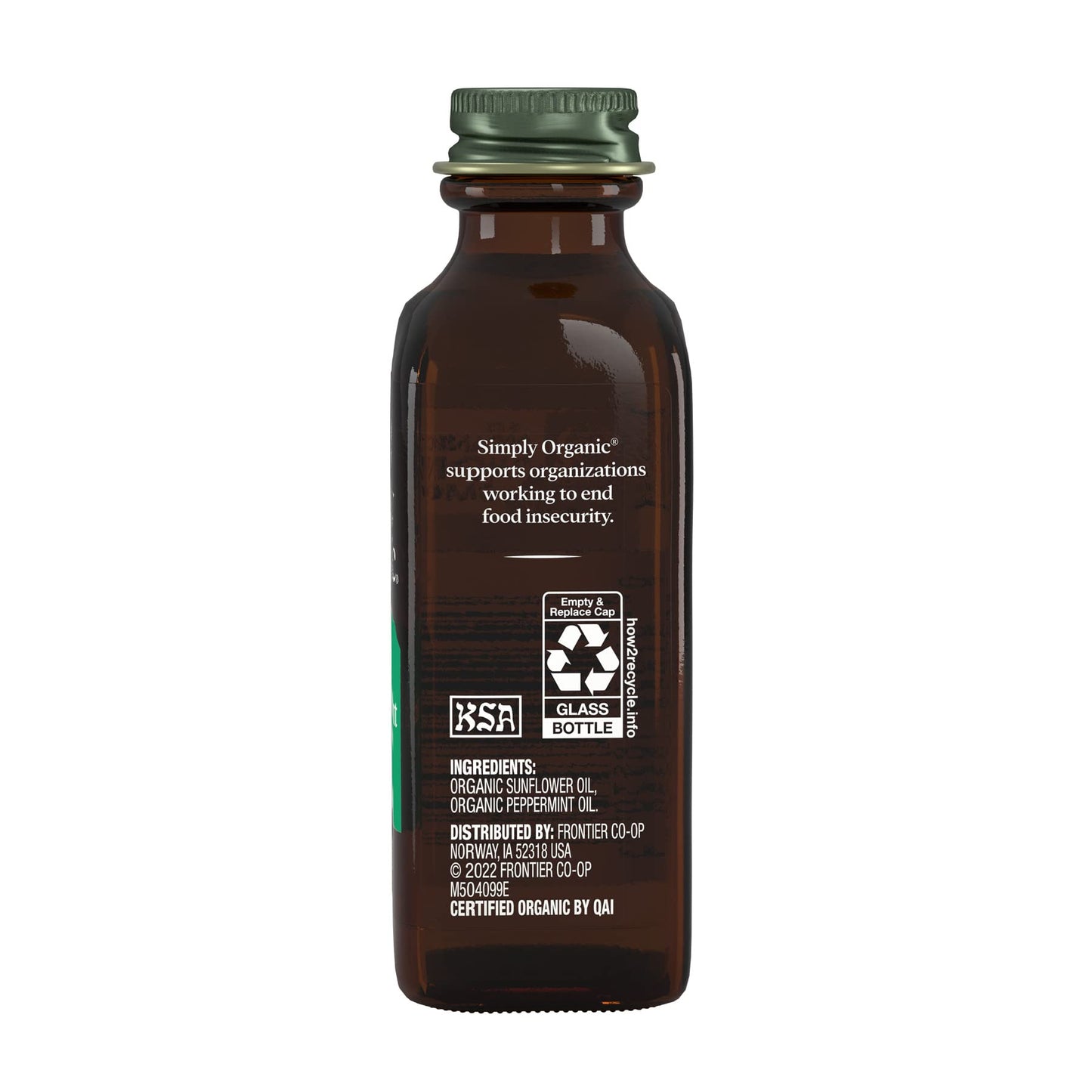 Simply Organic Peppermint Flavor, 2 Ounce Glass Jar, Non-Alcoholic, Great For Baking, Coffee And More