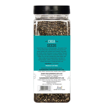 Wonderland Foods Roasted Chia Seeds 1Kg (200G X 5) Pack Of 5 Jar | Rich In Fiber & Omega - 3 | Healthy Sabja Seeds For Weight Ma