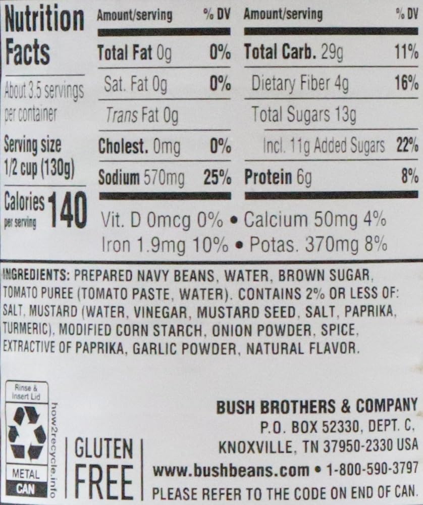 Bush'S Best Vegetarian Fat Free Baked Beans 16 Oz (Pack Of 6)