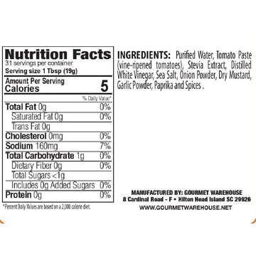 Gourmet Warehouse No Sugar Added Ketchup, Handcrafted In Small Batches Gluten-Free, Hfcs-Free, Keto Friendly Delicious Sauce 16