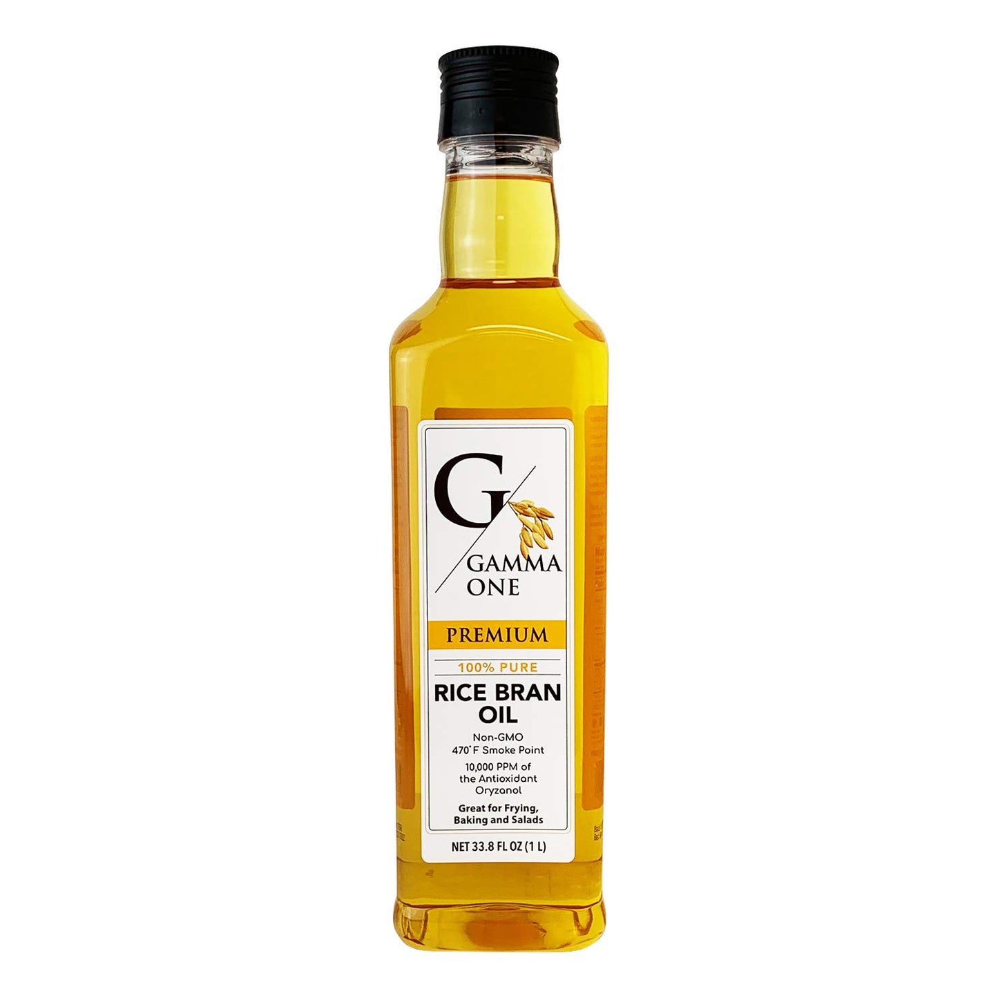 Gamma One Rice Bran Oil, 100% Pure, 33.8 Fl Oz, Pack of 12
