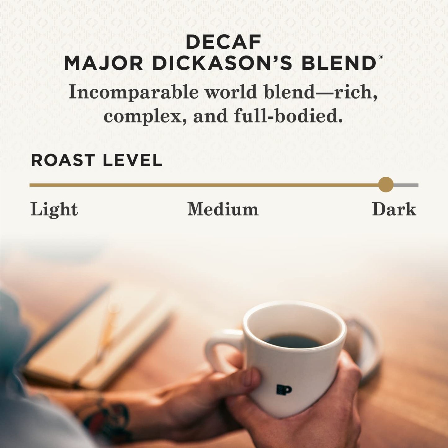 Peets Coffee Dark Roast Ground Coffee Decaf Major Dickasons Blend 10.5 Ounce Bag