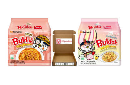 Samyang Buldak Hot Spicy Chicken Ramen Noodle Korean Stir-Fried Ramen (10, Cream Carbonara, Ros  )