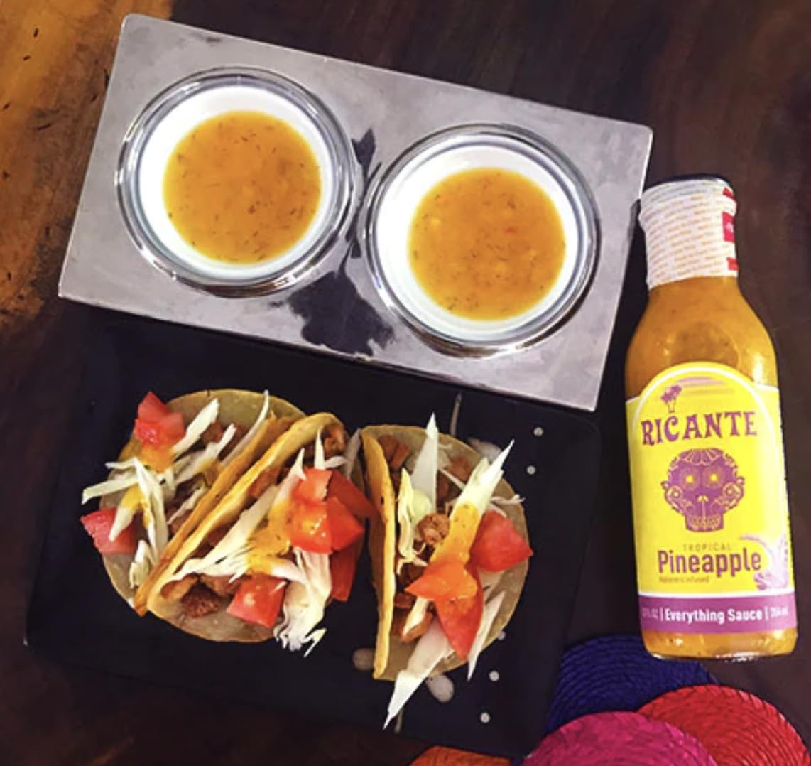 Ricante Tropical Pineapple Habanero Infused Everything Sauce, Keto and Gluten Friendly, Whole 30 Approved, 12-Ounce Bottle