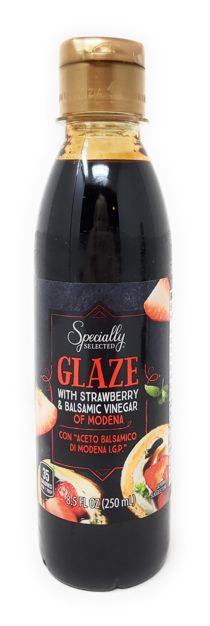Balsamic Glazes With Strawberry And Balsamic Vinegar Of Modena 8.5 Fl Oz/250 Ml, Product Of Italy, (Pack Of 2)