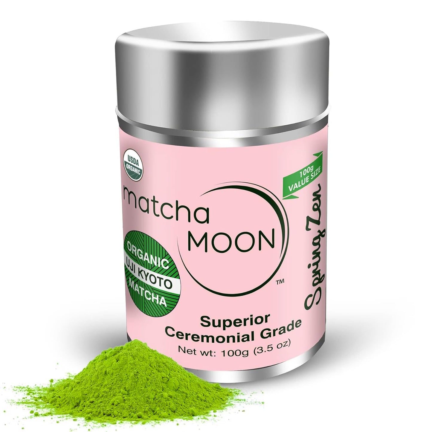 Matcha Moon Ceremonial Grade Matcha Green Tea Powder, Organic Japanese Matcha, 100g (3.5 oz) from Uji Kyoto